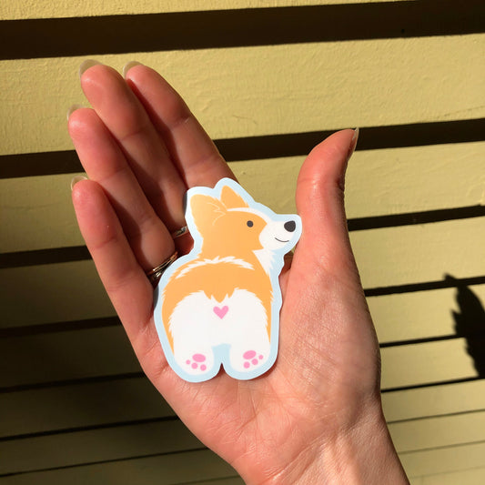 Corgi Butt Sticker: Die-Cut Vinyl Decal