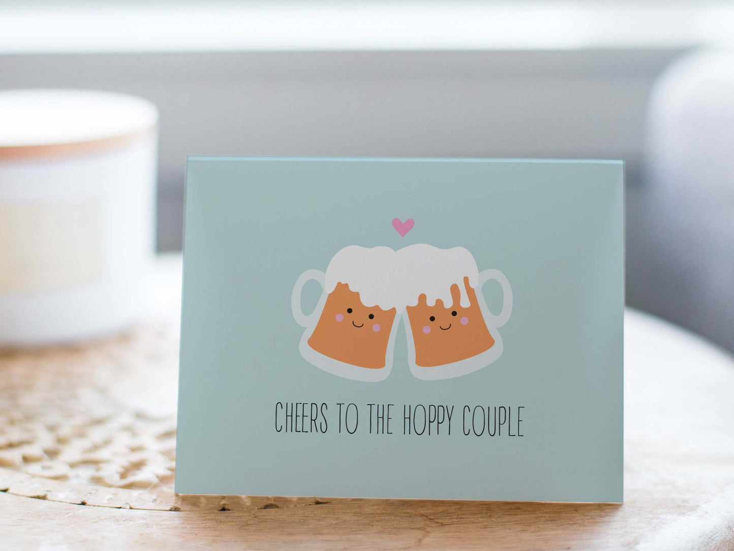 Funny Beer Wedding Card: Cheers to the Hoppy Couple