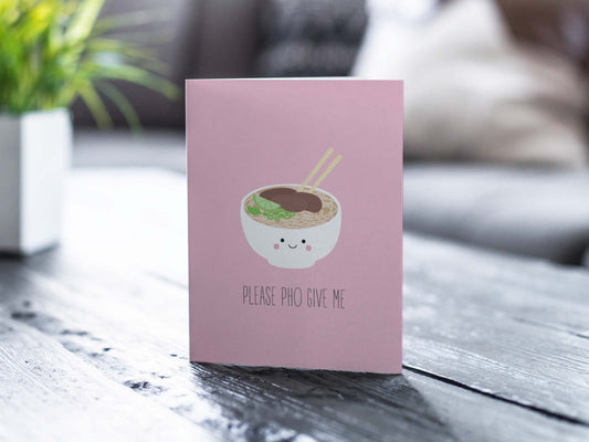 Funny Apology Card, Cute Pho Card, Cute Sorry Card - Please Pho-give Me