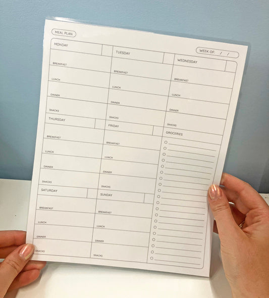 Laminated Weekly Meal Planner: Reusable Grocery List Organizer
