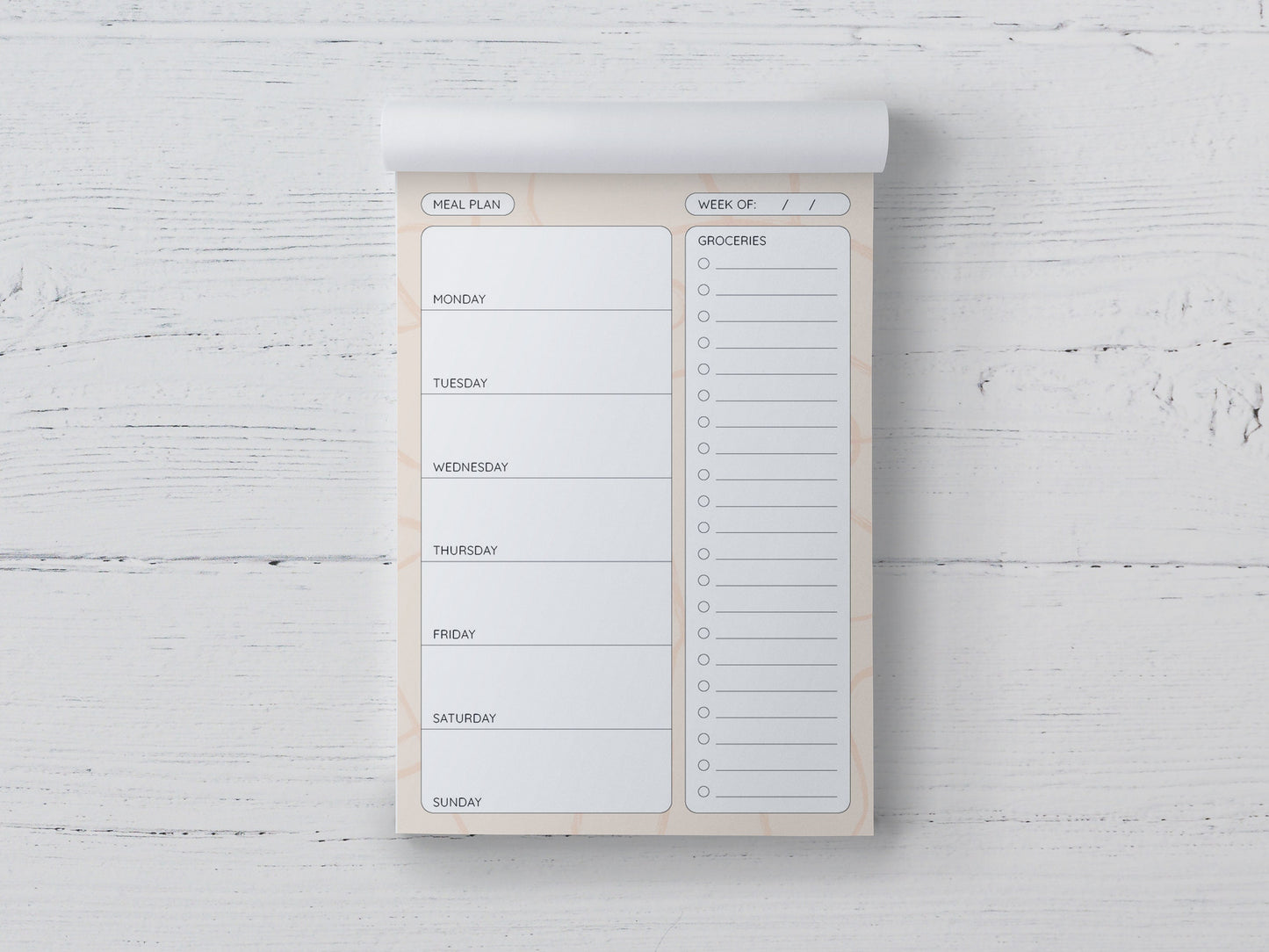 Weekly Meal Planner Notepad: 52-Page Grocery List