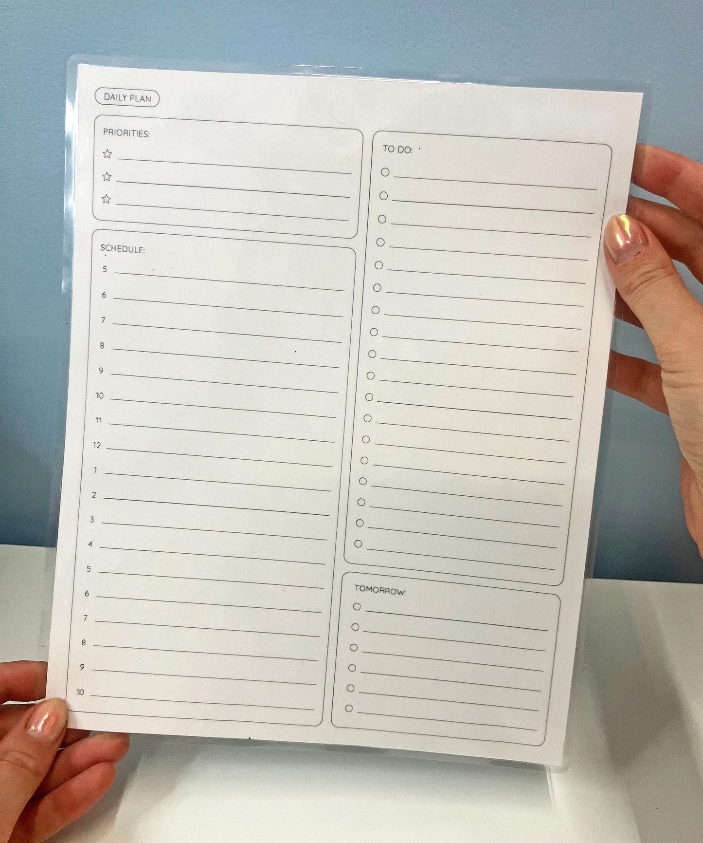 Laminated Reusable Daily Planner: Undated Organizer, To-Do List (8x10)