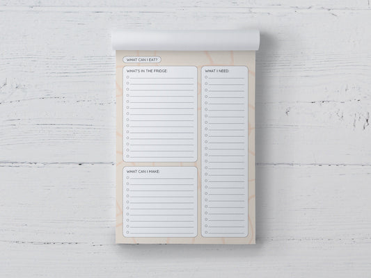 Grocery List & Fridge Inventory - 52 Page Notepad