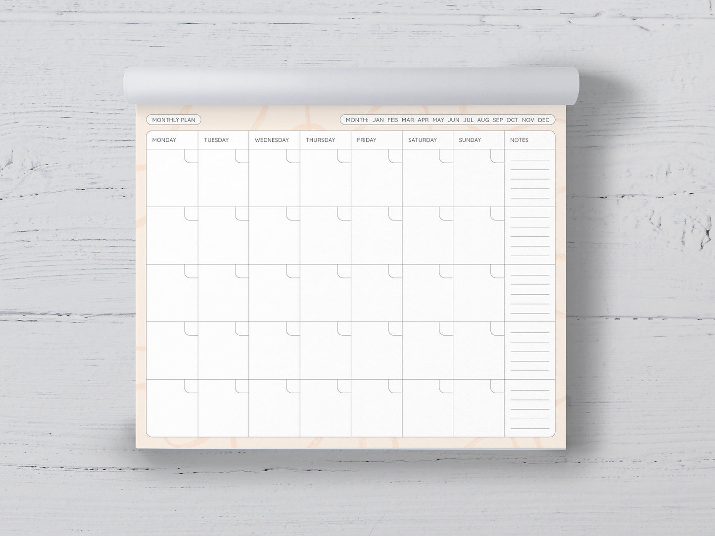 Undated Monthly Planner - 24 Page Notepad