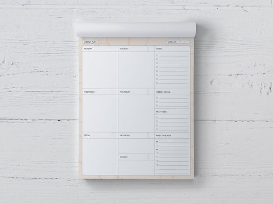 Weekly To-Do Notepad: Undated Planner, 52 Tear-Off Pages