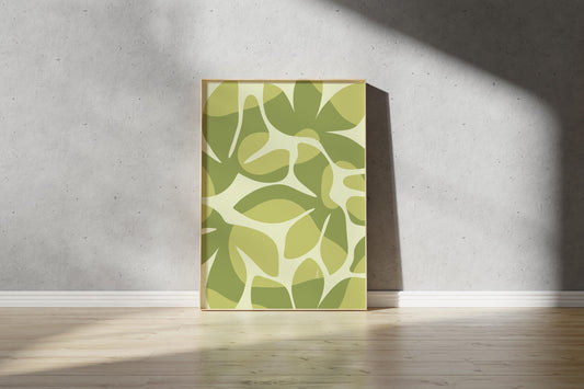 Abstract Floral Green Print – Abstract Botanical Wall Art (Digital Download)