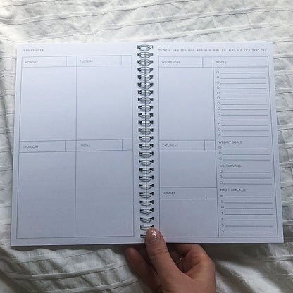 Floral Undated Planner, Weekly Monthly Agenda, 5.5x8.5"