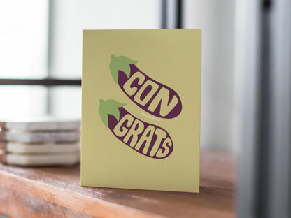 Funny Eggplant Congrats Pun Card
