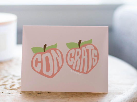 Funny Peaches Congrats Pun Card