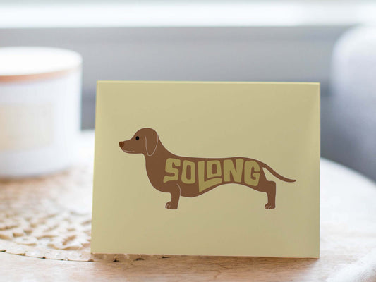 Dachshund So Long Card: Funny Goodbye Greeting