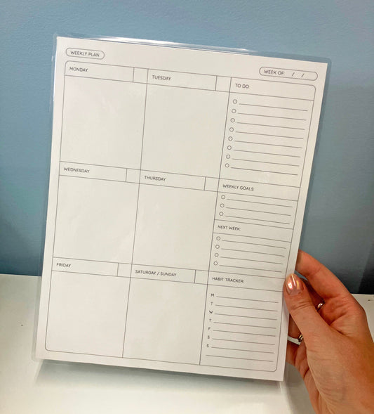 Undated Weekly/Monthly Planner -  Laminated