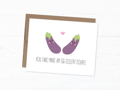 Wedding/Engagement Card - You Two Make an Egg-cellent Couple