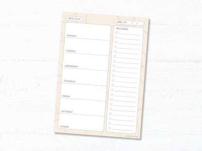 Weekly Meal Planner Notepad: 52-Page Grocery List