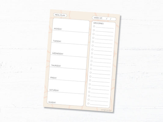 Weekly Meal Planner Notepad: 52-Page Grocery List