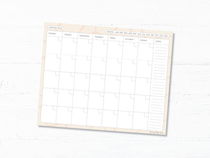 Undated Monthly Planner: 24 Page Tear-Off Notepad
