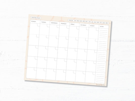 Undated Monthly Planner: 24 Page Tear-Off Notepad