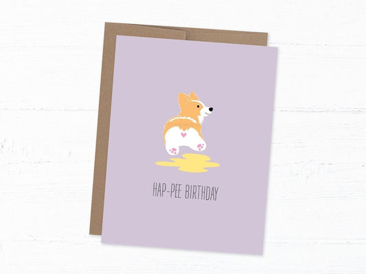 Birthday Card - Corgi Hap-pee Birthday
