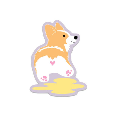 Corgi Butt Pee Sticker: Die-Cut Vinyl Macbook Decal