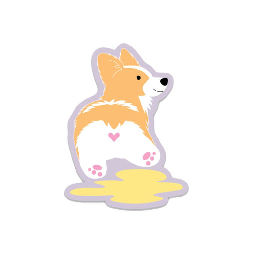 Corgi Butt Pee Sticker: Die-Cut Vinyl Macbook Decal