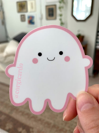 Ghost Vinyl Sticker  // Halloween Sticker, Vinyl Sticker, Spooky Sticker, Cute Stickers, Macbook Pro, Macbook Decal, Cute Ghost Sticker