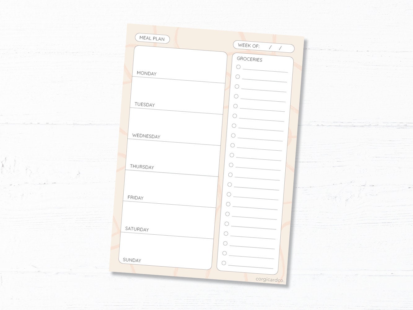 Meal Planner and Grocery List - 52 Page Notepad