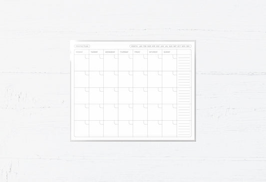Laminated Monthly Planner - Reusable Undated Calendar