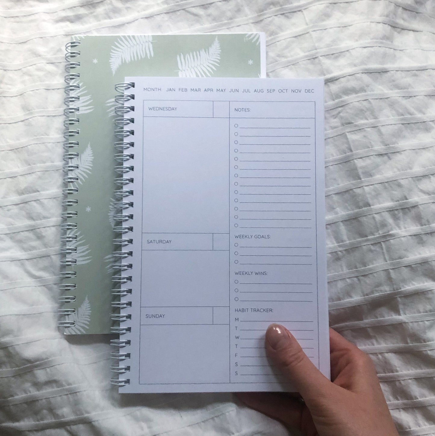 Fern Print Undated Planner: Weekly & Monthly Agenda