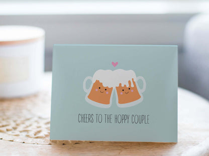 Funny Beer Wedding Card: Cheers to the Hoppy Couple