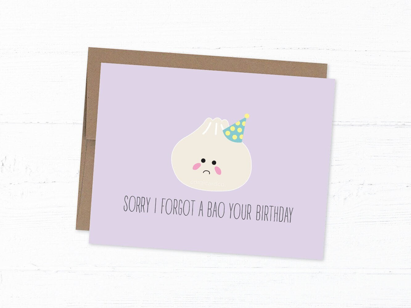 Belated Birthday Card - Forgot a Bao Your Birthday