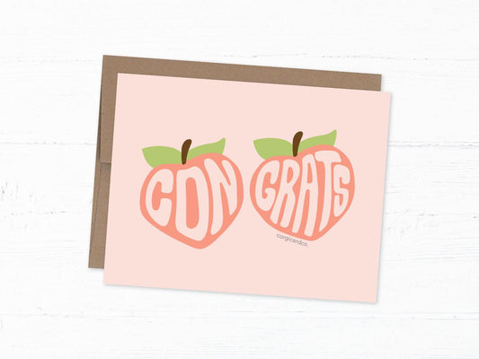 Funny Peaches Congrats Pun Card
