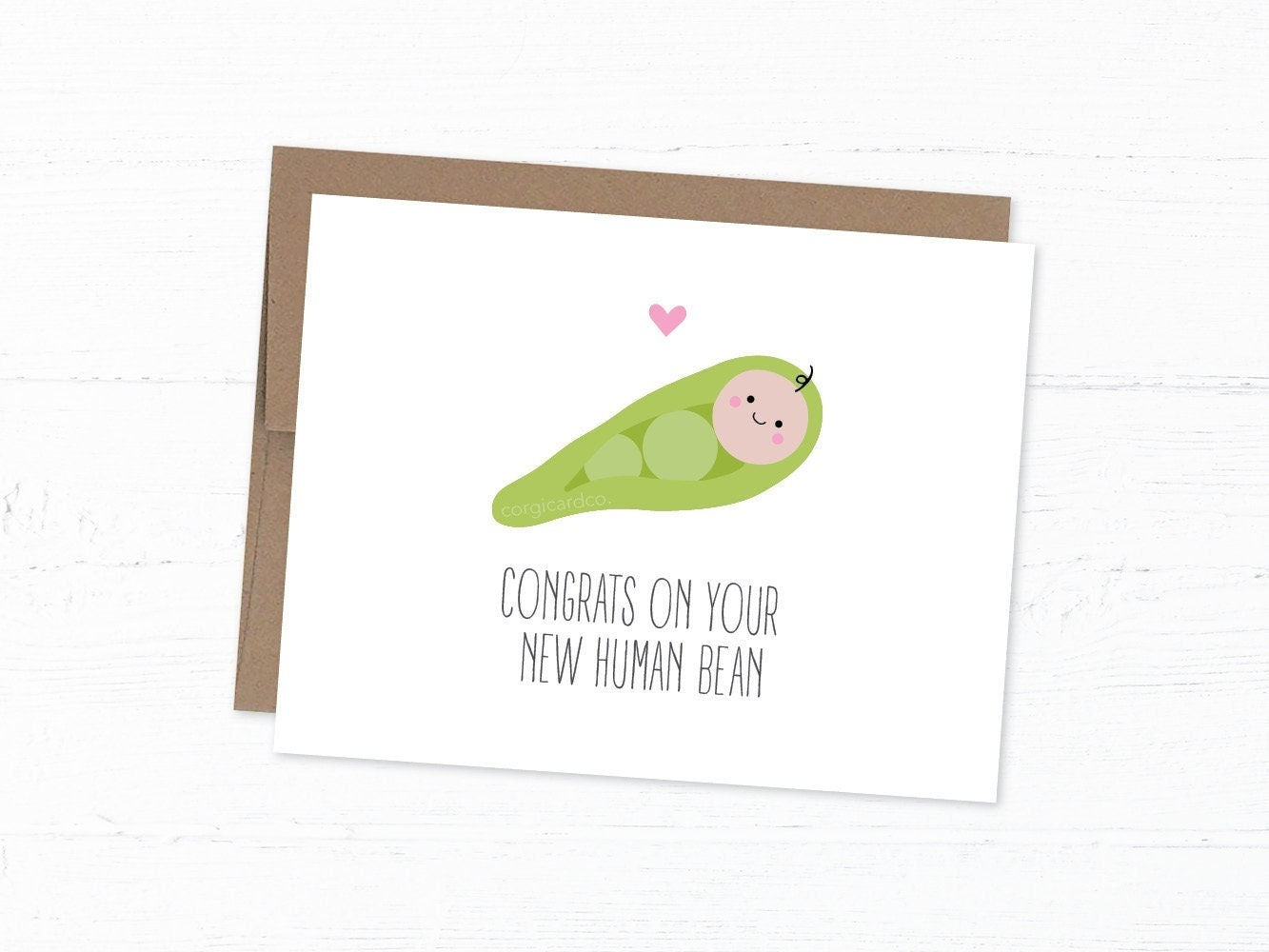 New Baby/Baby Shower Card - New Human Bean