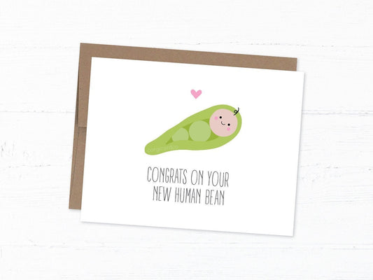 New Baby/Baby Shower Card - New Human Bean