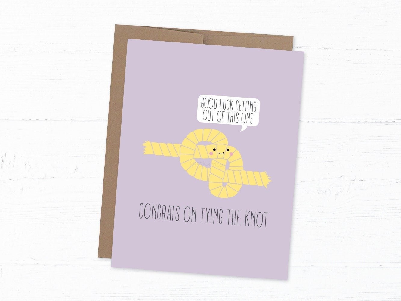 Funny Wedding Card - Tying the Knot Pun