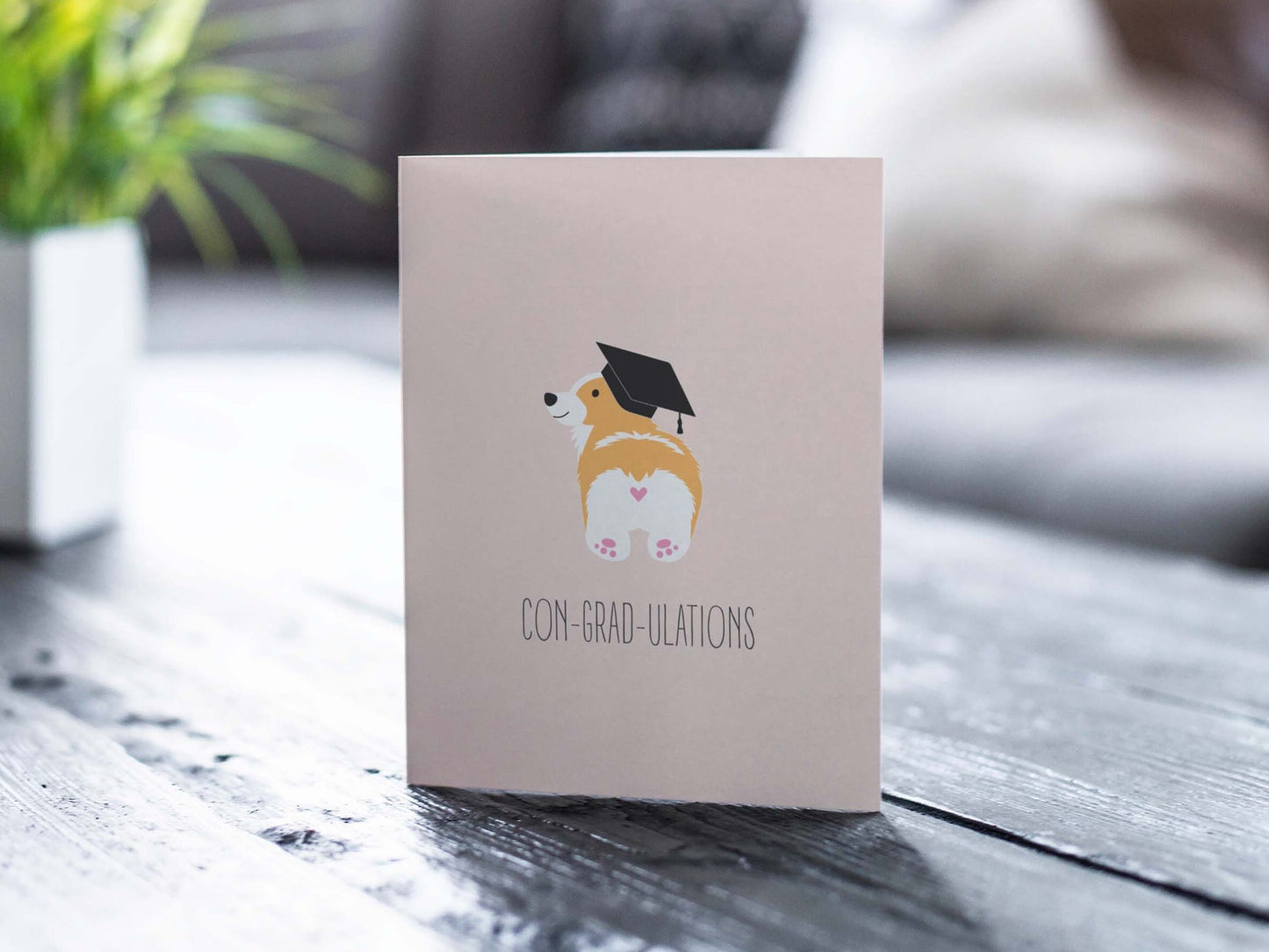 Funny Corgi Graduation Card - Corgradulations