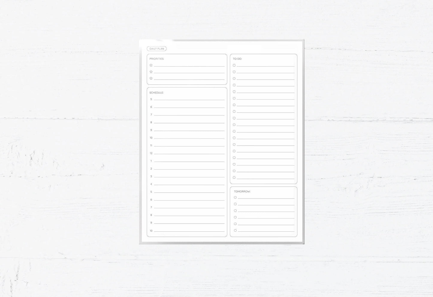 Laminated Reusable Daily Planner - Organizer/To Do List