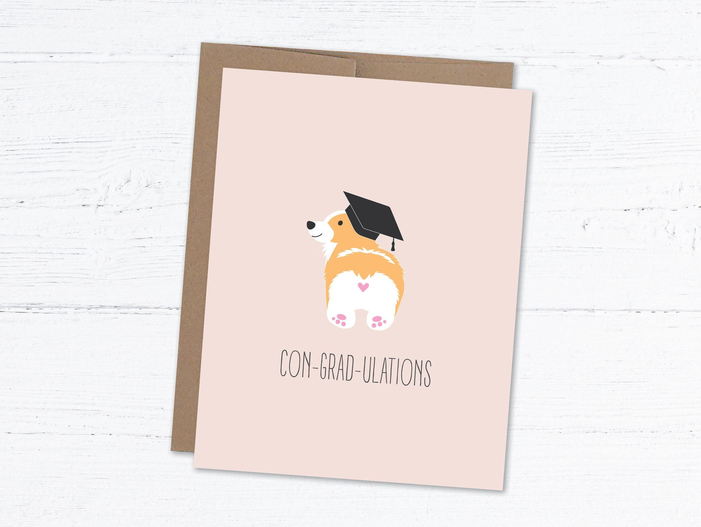 Funny Corgi Graduation Card - Corgradulations