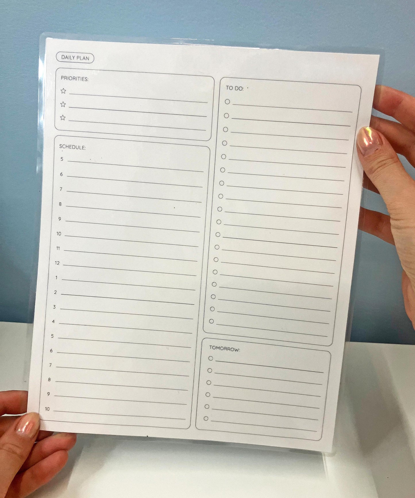 Laminated Reusable Daily Planner - Organizer/To Do List