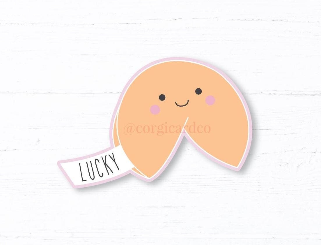 Lucky Fortune Cookie Sticker: Die-Cut Vinyl Macbook Decal