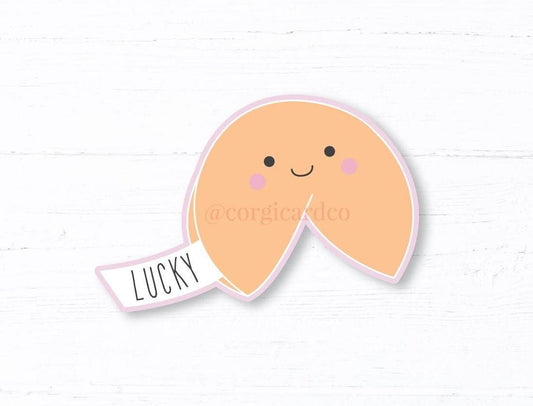 Lucky Fortune Cookie Sticker: Die-Cut Vinyl Macbook Decal