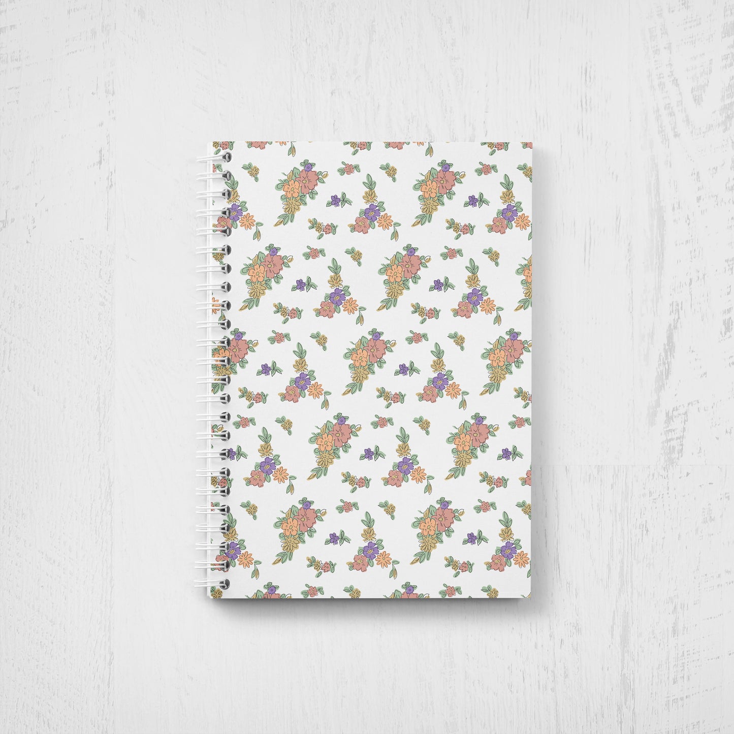 Floral Undated Planner, Weekly Monthly Agenda, 5.5x8.5"