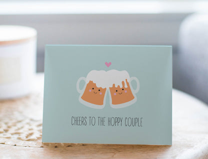 Wedding/Engagement Card - Cheers to the Hoppy Couple