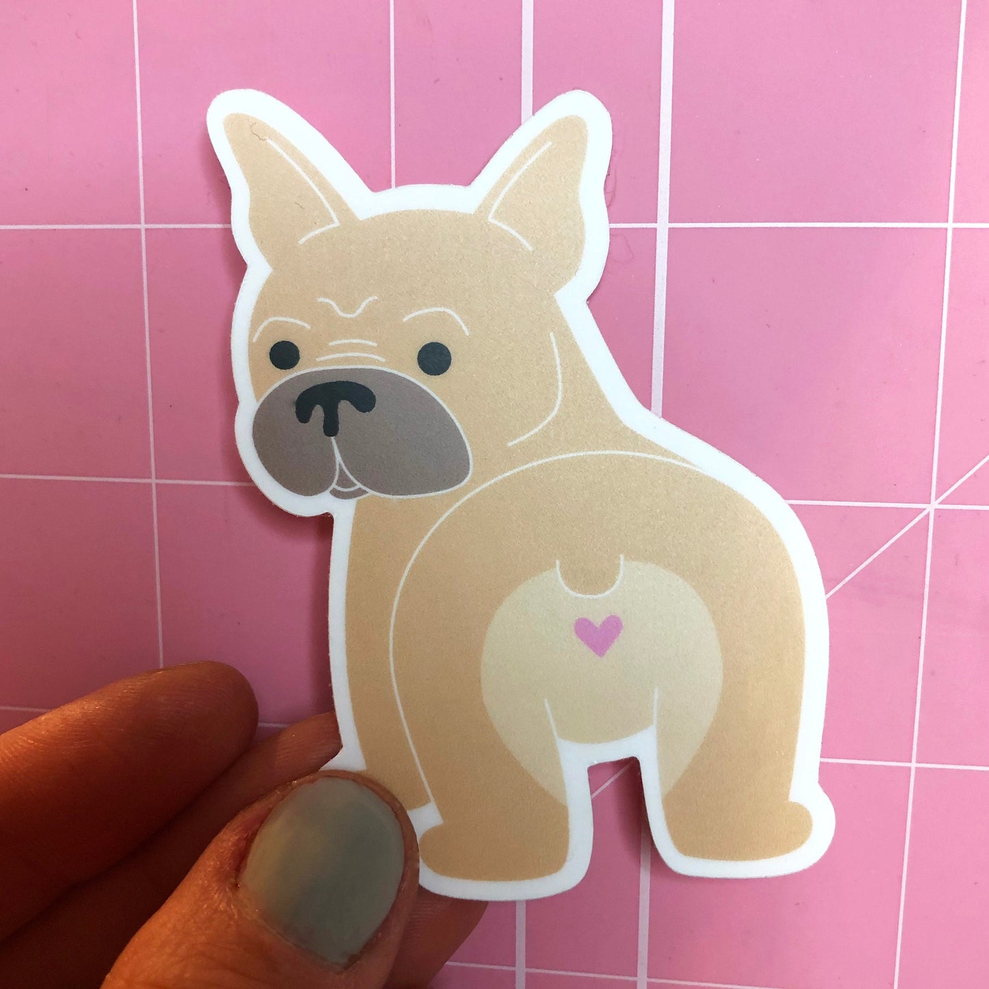 Frenchie Butt Vinyl Sticker, Dog Macbook Decal