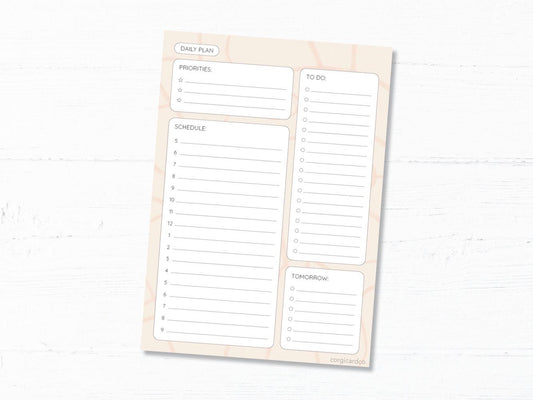 Daily Planner/Organizer Notepad - 50 Pages