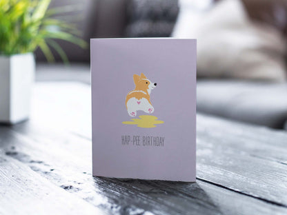 Birthday Card - Corgi Hap-pee Birthday