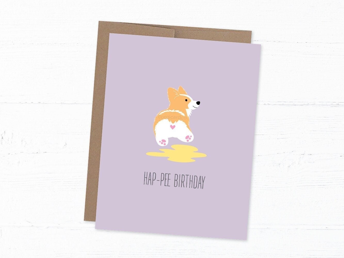Funny Corgi Butt Birthday Card - Ha-pee Birthday