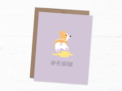 Funny Corgi Butt Birthday Card - Ha-pee Birthday