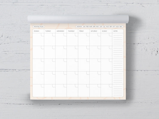 Undated Monthly Planner: 24 Page Tear-Off Notepad