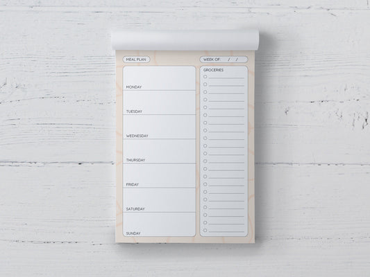 Weekly Meal Planner Notepad: 52-Page Grocery List