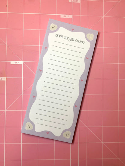 Cute Bao Notepads, Funny to do Lists, Illustrated Notepads - Don't Forget a Bao Notepad