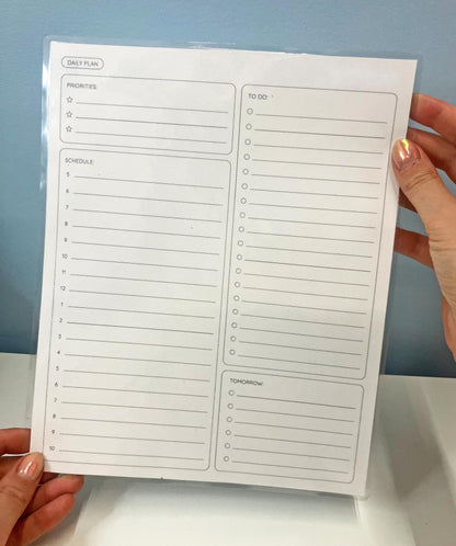 Laminated Reusable Daily Planner: Undated Organizer, To-Do List (8x10)